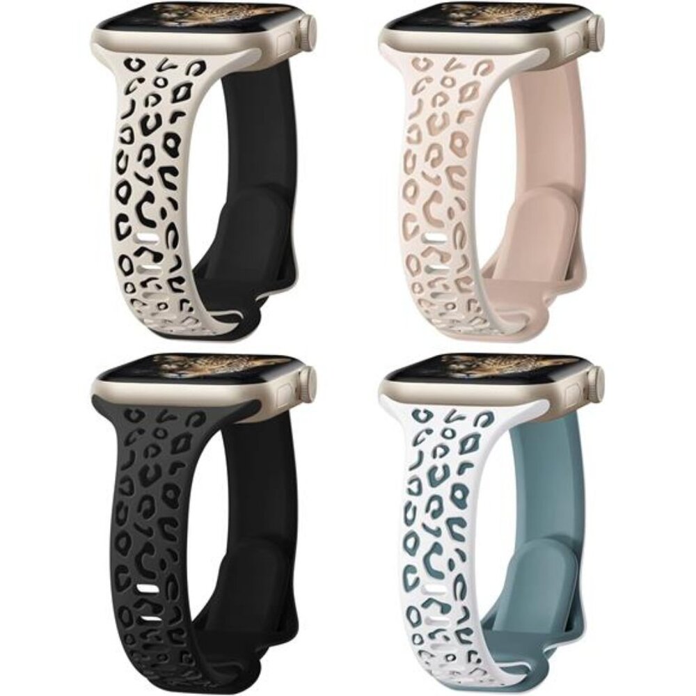 NEW 4 Pack Slim Engraved Apple Watch Bands